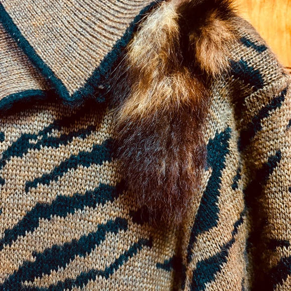 Sweater with Faux Fur Accent - Picture 4 of 6